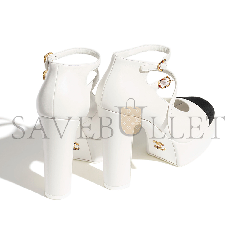 CHANEL MARY JANES LAMBSKIN & GROSGRAIN G46433